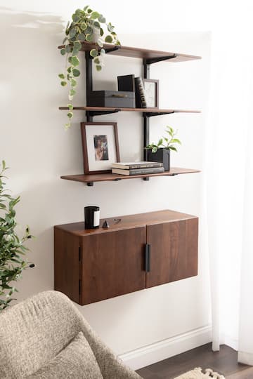 Kate and Laurel Atwood Wall Cabinet & Shelf Set